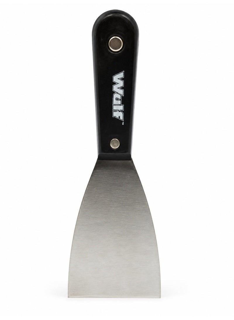 Wulf 2.5-Inch Stainless Steel Putty Knife Scraper Professional Rust Resistant Wall Paint Scraper with Heavy Duty Riveted Handle for Drywall Spackling Patching and Surface Repair Tool - Image 1