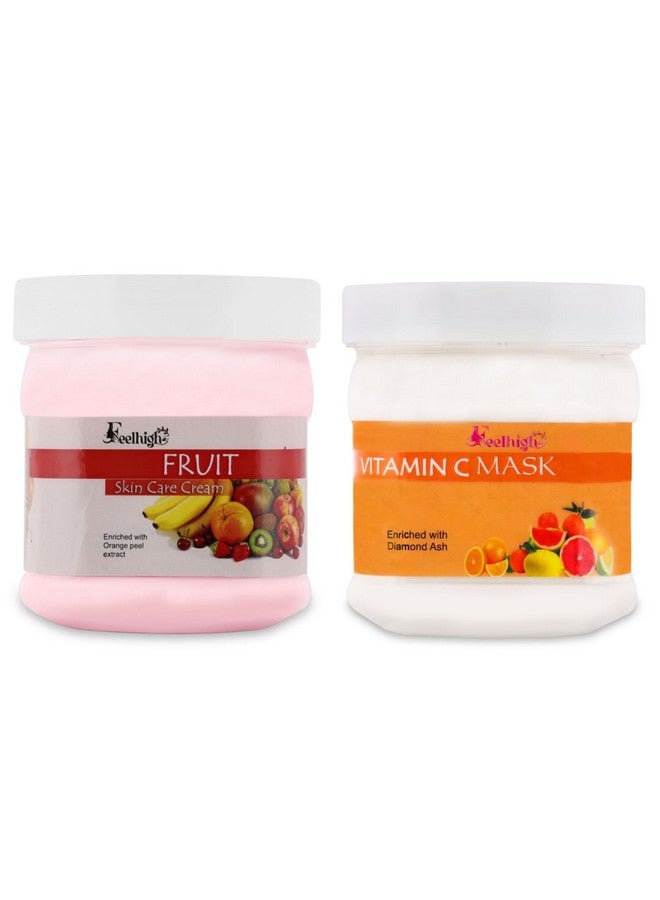 Feelhigh Face And Body Fruit Cream 500gm And Face Mask 500gm- Skin care Products- Facial product - All Skin type of usage (Fruit Cream and Vitamin C Mask) - Image 1