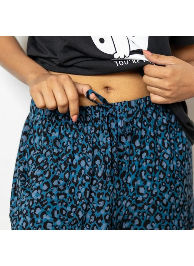 Aadaraya Aadaraya Printed Round Neck T-shirt and Shorts Set