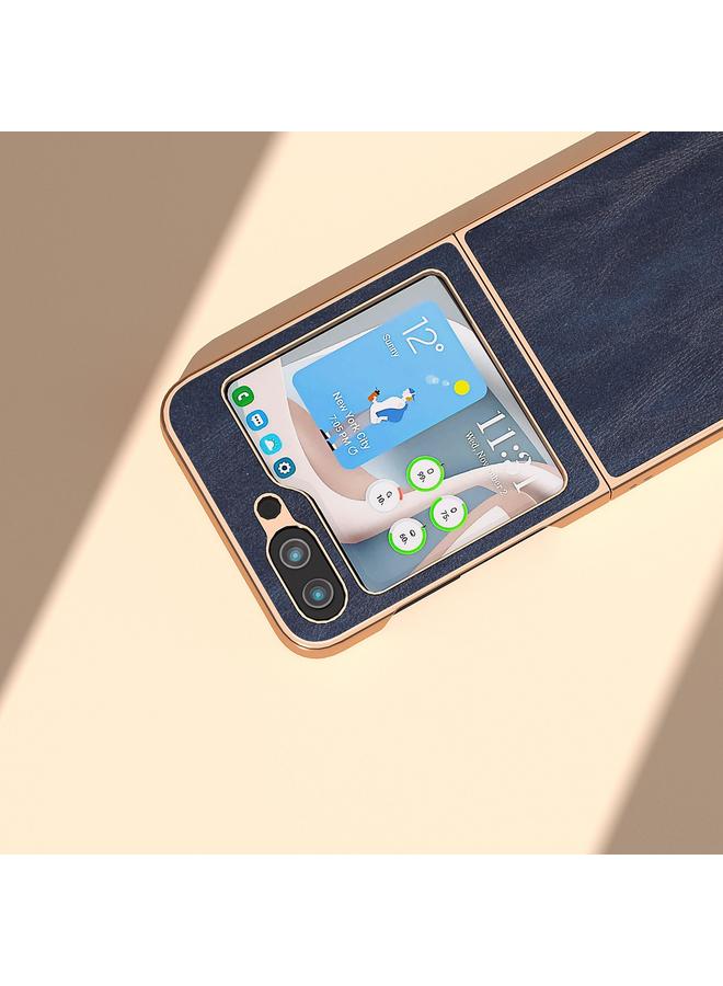 S-TOP Case For Samsung Galaxy Z Flip5 Nano Plating Cowhide Texture PU Phone Case - Image 5