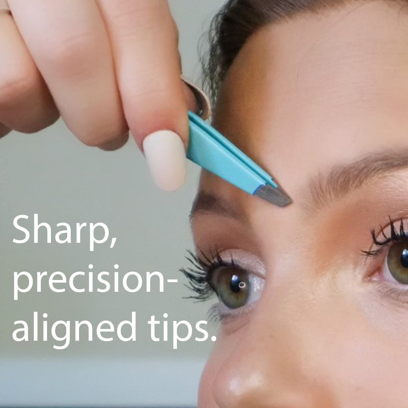 Zizzili Basics Tweezers - Limited Edition Aqua OmbrÃ© Slant Tweezer - Best Tweezers for Eyebrow, Hair Removal and Your Precision Needs - Image 5