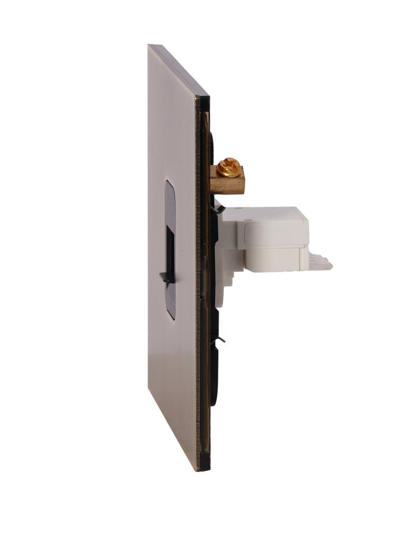 Donmarco - TEL Socket (RJ11) – Stainless Steel Panel, Durable and Reliable Connection , Fire-Resistant , 3-Year Warranty (Light Antique Brass) - Image 1