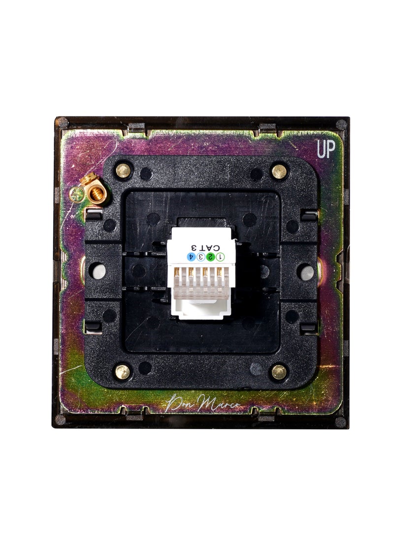 Donmarco - TEL Socket (RJ11) – Stainless Steel Panel, Durable and Reliable Connection , Fire-Resistant , 3-Year Warranty (Light Antique Brass) - Image 1