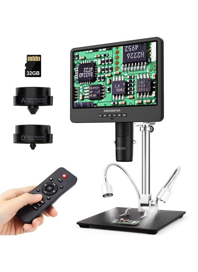 Andonstar AD249S-M 10.1 Inch HDMI Digital Microscope 2000x for Adults, 3 Lens 2160P UHD Video Record, Soldering Microscope, Coin Microscope, Biological Microscope Kit with 32G Card, Windows Compatible  - Image 1