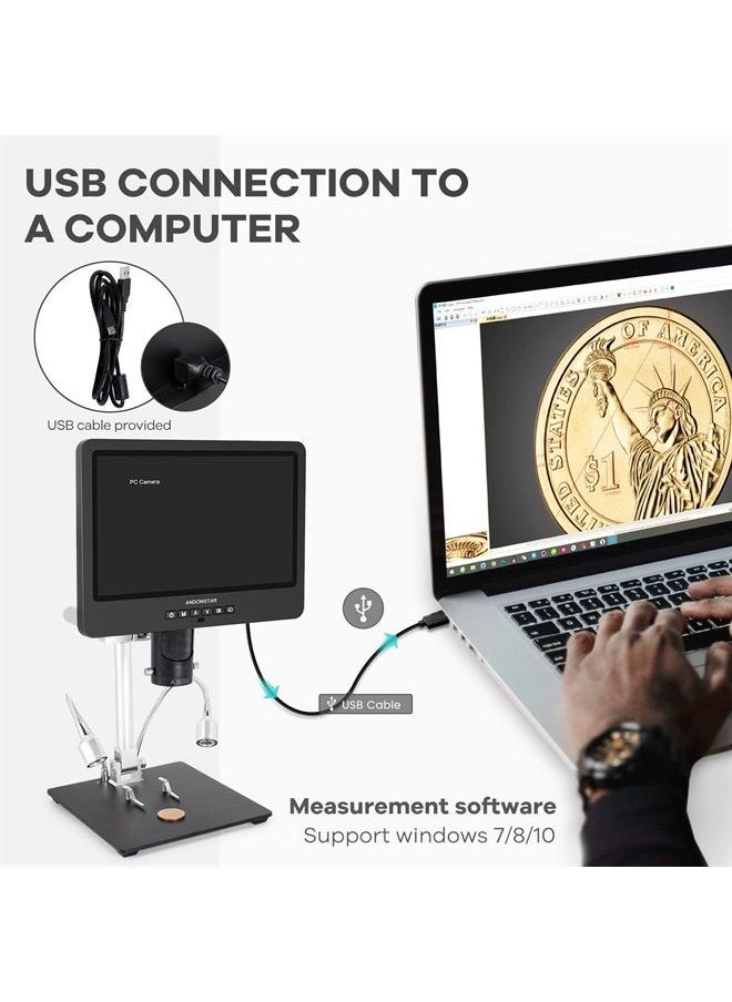 Andonstar AD249S-M 10.1 Inch HDMI Digital Microscope 2000x for Adults, 3 Lens 2160P UHD Video Record, Soldering Microscope, Coin Microscope, Biological Microscope Kit with 32G Card, Windows Compatible  - Image 5