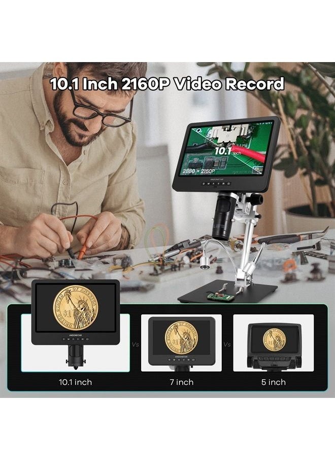 Andonstar AD249S-M 10.1 Inch HDMI Digital Microscope 2000x for Adults, 3 Lens 2160P UHD Video Record, Soldering Microscope, Coin Microscope, Biological Microscope Kit with 32G Card, Windows Compatible  - Image 3