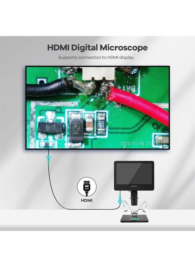 Andonstar AD249S-M 10.1 Inch HDMI Digital Microscope 2000x for Adults, 3 Lens 2160P UHD Video Record, Soldering Microscope, Coin Microscope, Biological Microscope Kit with 32G Card, Windows Compatible  - Image 4