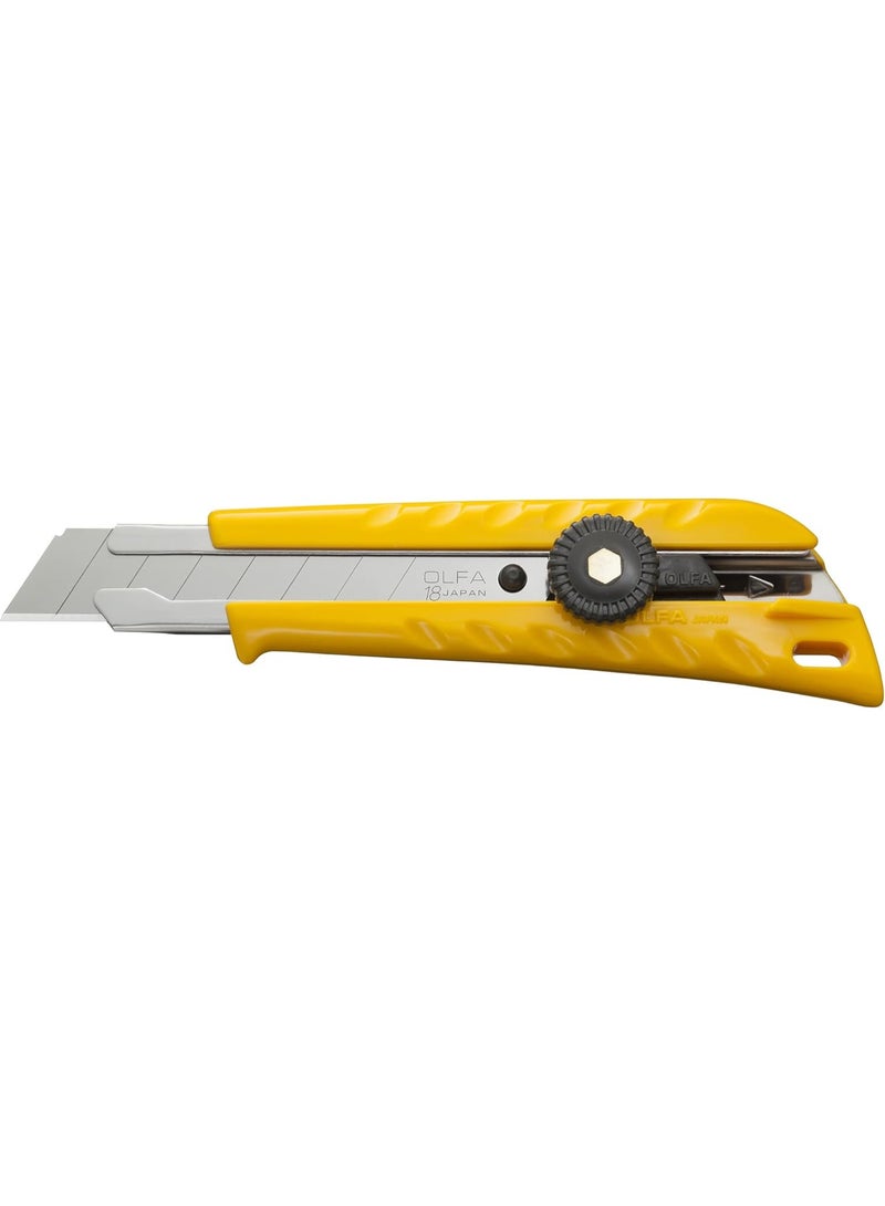 OLFA L-1 Heavy Duty Utility Knife 18mm – Professional Ratchet Lock Snap-Off Cutter with Stainless Steel Blade Channel - Image 1