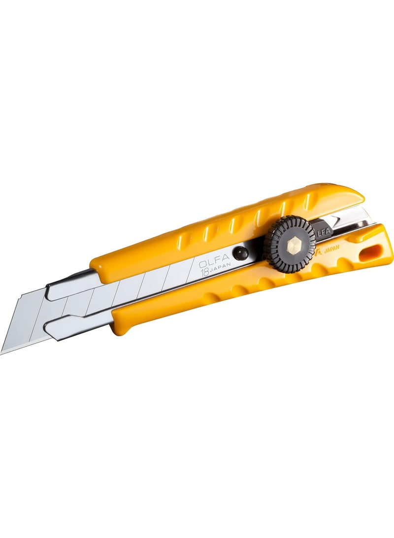OLFA L-1 Heavy Duty Utility Knife 18mm – Professional Ratchet Lock Snap-Off Cutter with Stainless Steel Blade Channel - Image 4