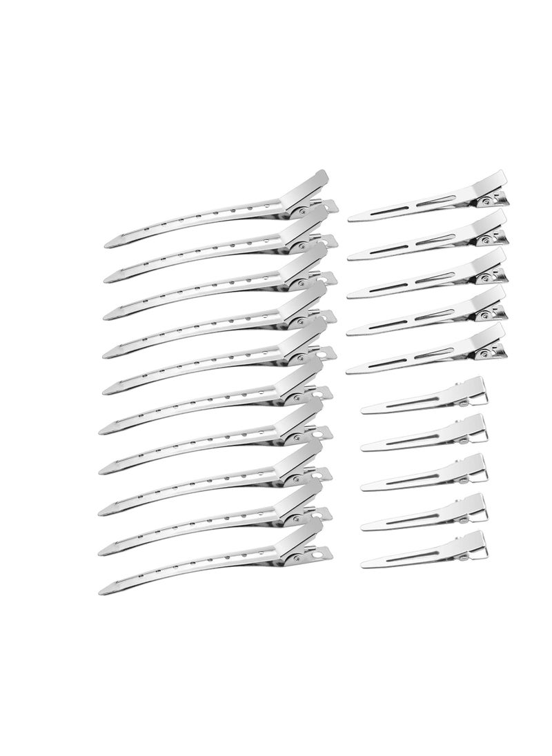 Wi - 40 Pcs Metal Duck Billed Hair Clips for Styling Sectioning,Silver for Women Long Hair, Alligator Curl Clips for Hair Roller,Salon,Bows DIY with Case - Image 1