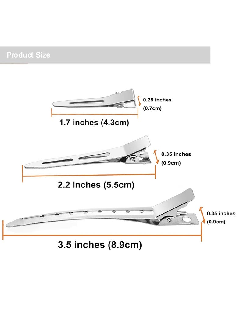 Wi - 40 Pcs Metal Duck Billed Hair Clips for Styling Sectioning,Silver for Women Long Hair, Alligator Curl Clips for Hair Roller,Salon,Bows DIY with Case - Image 1
