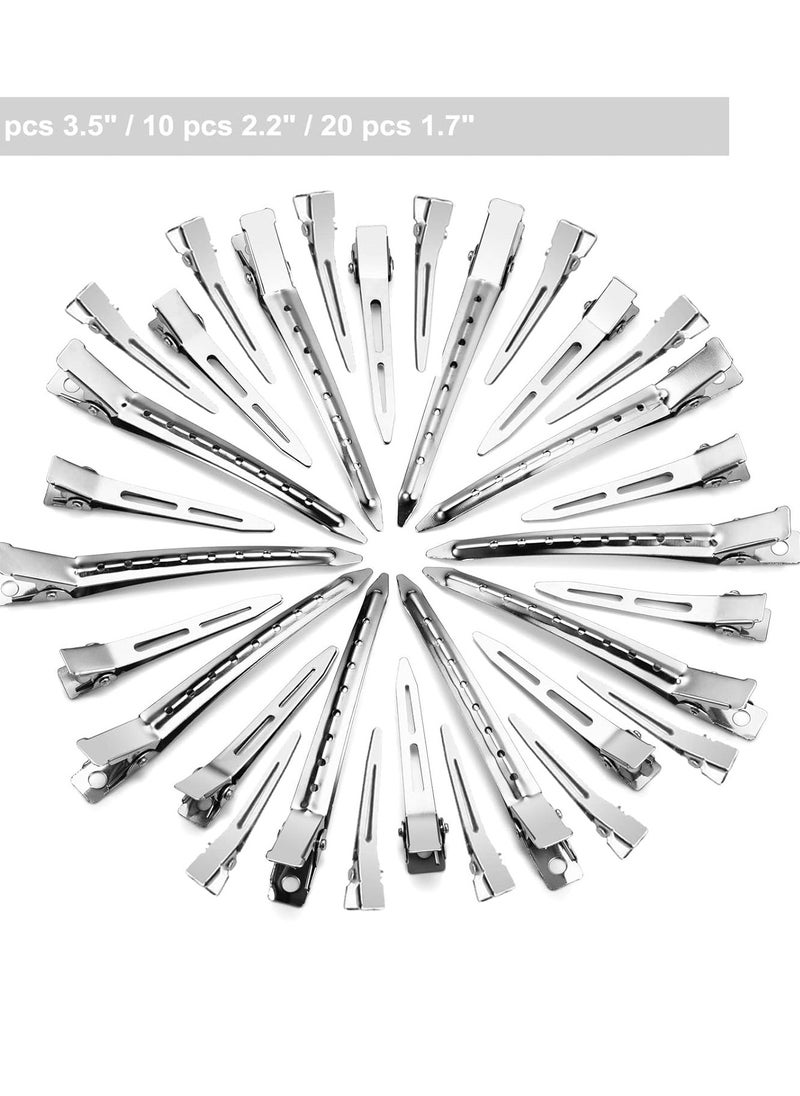 Wi - 40 Pcs Metal Duck Billed Hair Clips for Styling Sectioning,Silver for Women Long Hair, Alligator Curl Clips for Hair Roller,Salon,Bows DIY with Case - Image 1