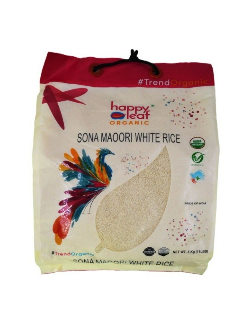 happy leaf organic Orgnaic Sonamasoori Rice White 5kg  - Image 1