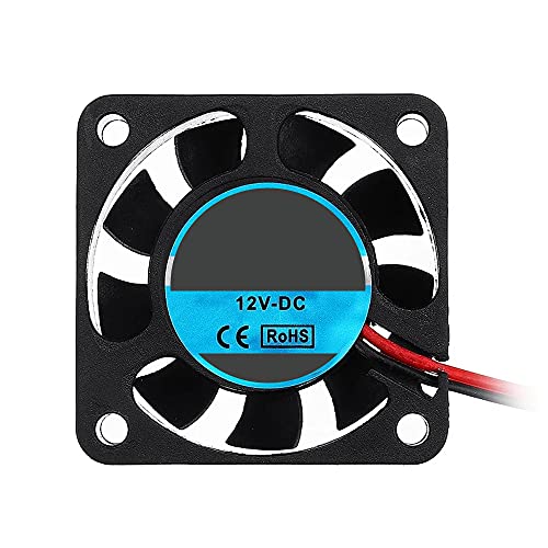 TESSERACT 40x40x10mm 12V Fan DC I Brushless Cooling Fan 4010 DC 12V Compatible with Raspberry Pi, Jetson, CPU, 3D Printer Extruder Hotend I 2 Pin JST-XH Connector, 100 cms wire length (Quantity 1 Fan) - Image 1