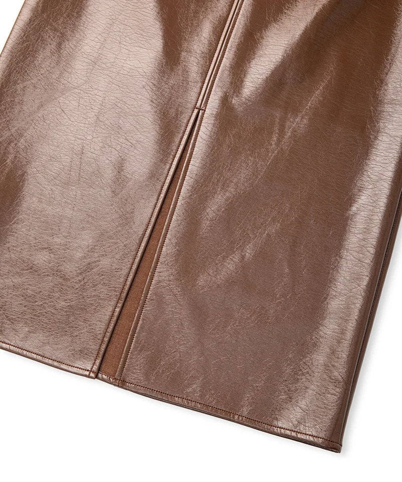 Ipekyol  Faux Patent Leather Midi Skirt for Women | Best Price UAE