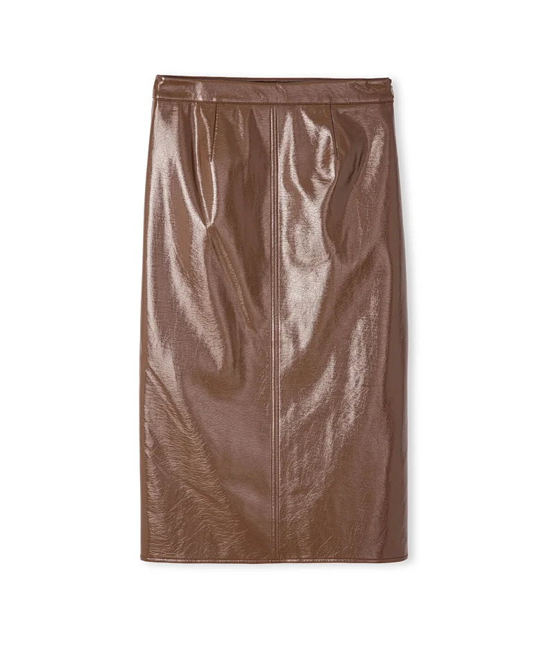 Ipekyol  Faux Patent Leather Midi Skirt for Women | Best Price UAE