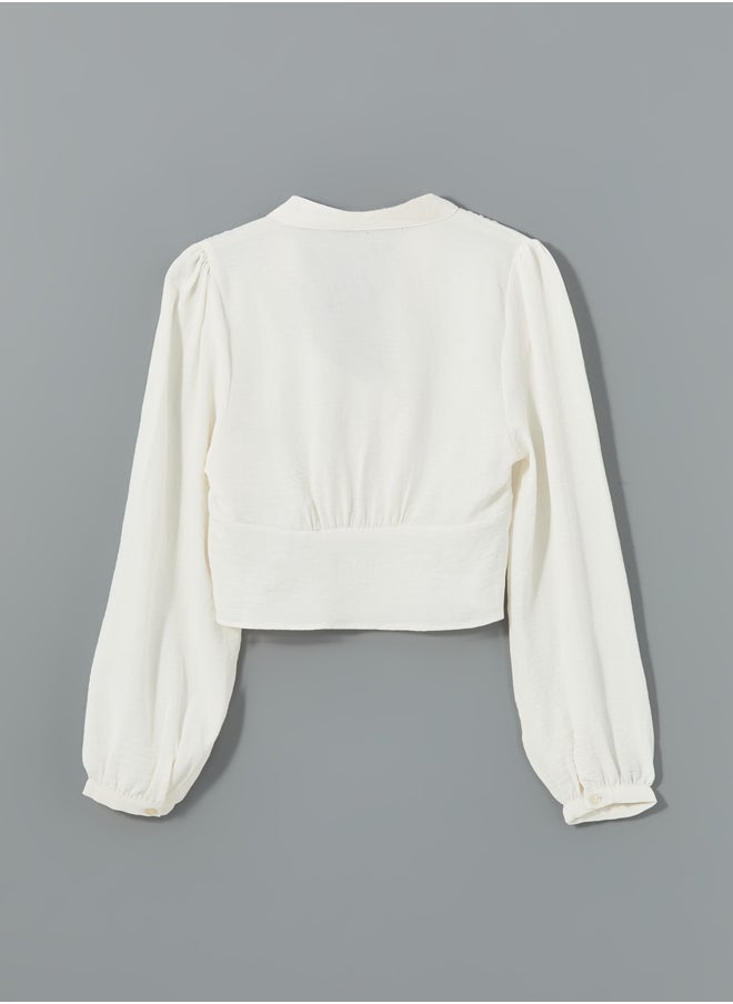 LC WAIKIKI - V Neck Crop Women's Blouse - Image 1