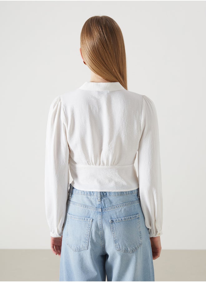 LC WAIKIKI - V Neck Crop Women's Blouse - Image 1