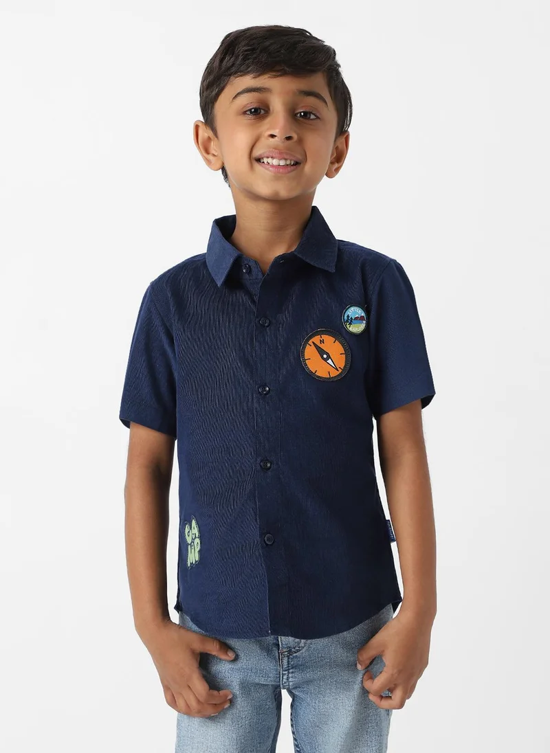 Nautinati Nautinati Boys Corduroy Shirt With Badge Detailing