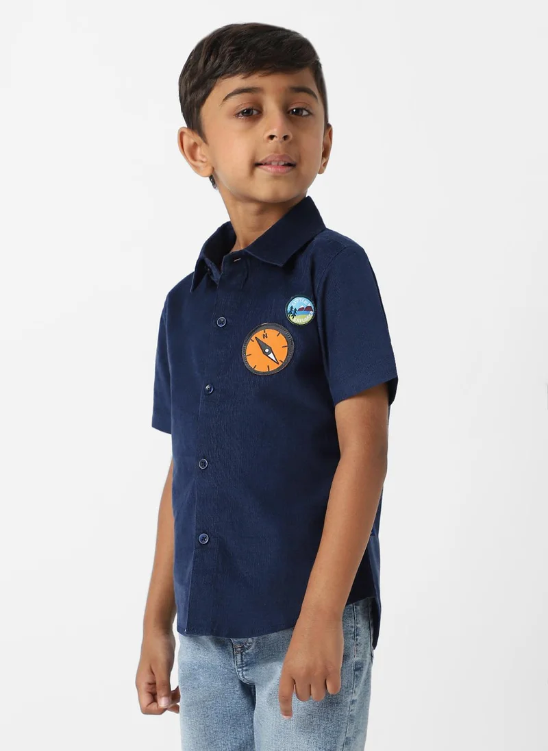 Nautinati Nautinati Boys Corduroy Shirt With Badge Detailing