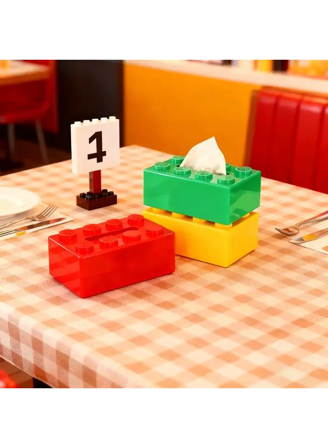 White Dopamine Building Block Paper Towel Holder Large Capacity Spring Loaded Tissue Box - Image 4
