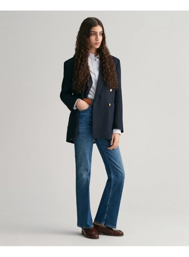 غانت قميص بوبلين مخطط بقصة عادية من غانت