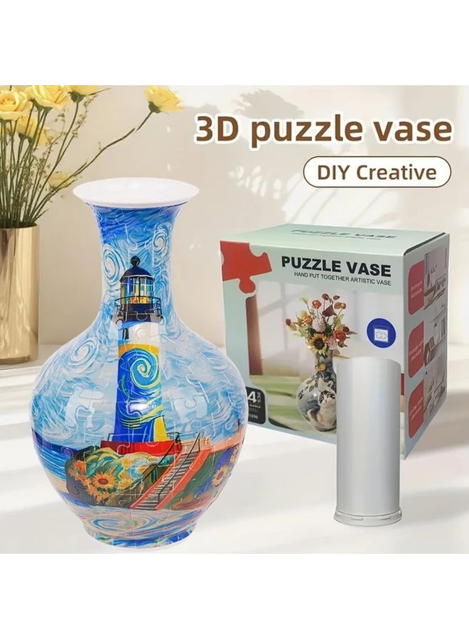 3D Puzzle Vase Lighthouse Model SH1696 164 Curved Plastic Pieces Home Office Decor Gift - Image 2