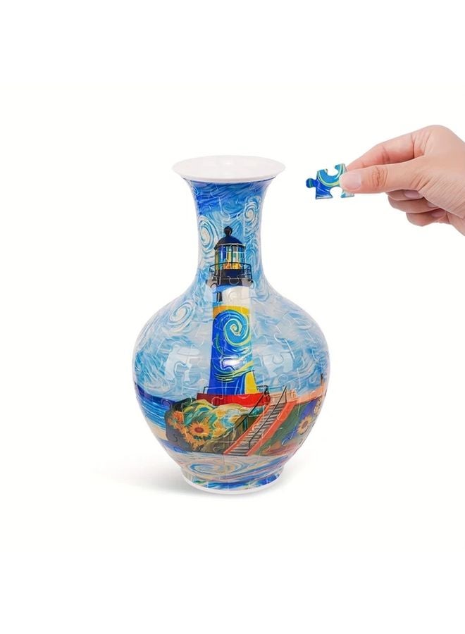 3D Puzzle Vase Lighthouse Model SH1696 164 Curved Plastic Pieces Home Office Decor Gift - Image 4