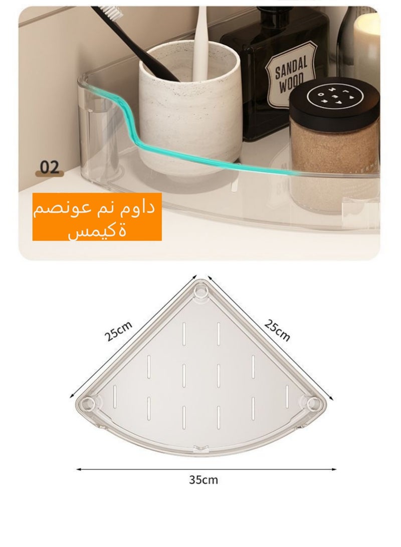 لوكسا عربة تخزين بأربع مستويات، رف زاوية مثلث، عربة دوارة متعددة الاستخدامات لتنظيم مطبخك، حامل زاوية للحمام بأربع طبقات، وحدة رفوف للحمام بعجلات، رف منظم للحمام مقاوم للماء، عربة تخزين زاوية مفتوحة مضادة للصدأ للحمام والمطبخ وغرفة الغسيل - Image 5