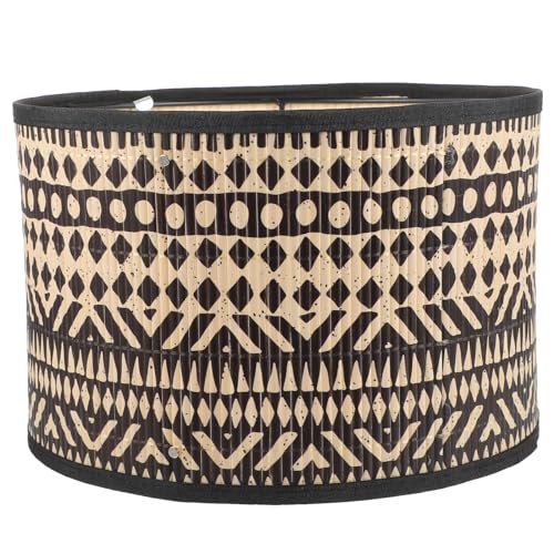 Uonlytech Bamboo Lamp Shade, Vintage Drum Lampshade Table Lamp Shade Chandelier Lamp Covers Replacement Light Accessory for Pendant Floor Lamps, 30X30x20CM - Image 1