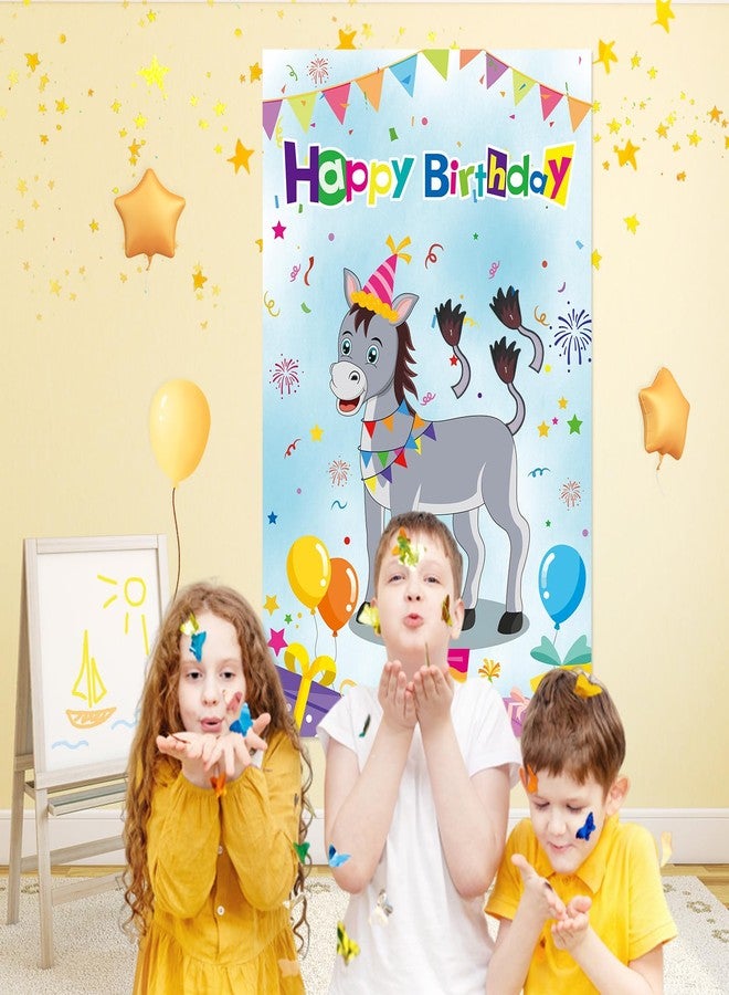 Eaezerav Pin The Tail On The Donkey Birthday Party Game with 50 Pcs Tails Large Donkey Games Poster for Kids Birthday Party Supplies - Image 5