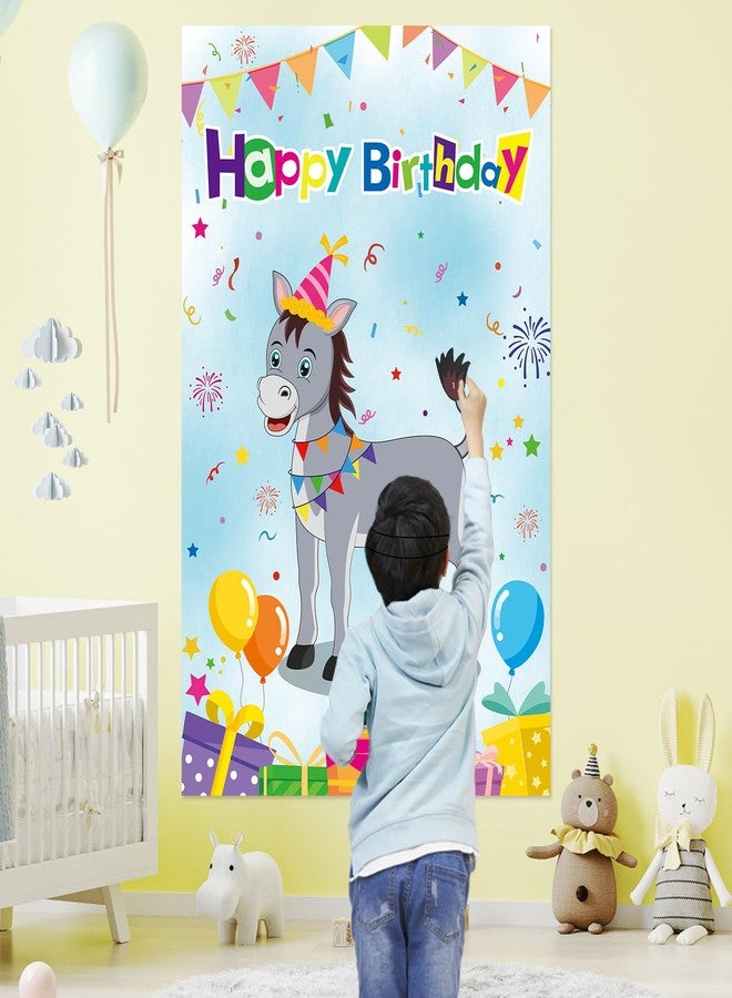 Eaezerav Pin The Tail On The Donkey Birthday Party Game with 50 Pcs Tails Large Donkey Games Poster for Kids Birthday Party Supplies - Image 4