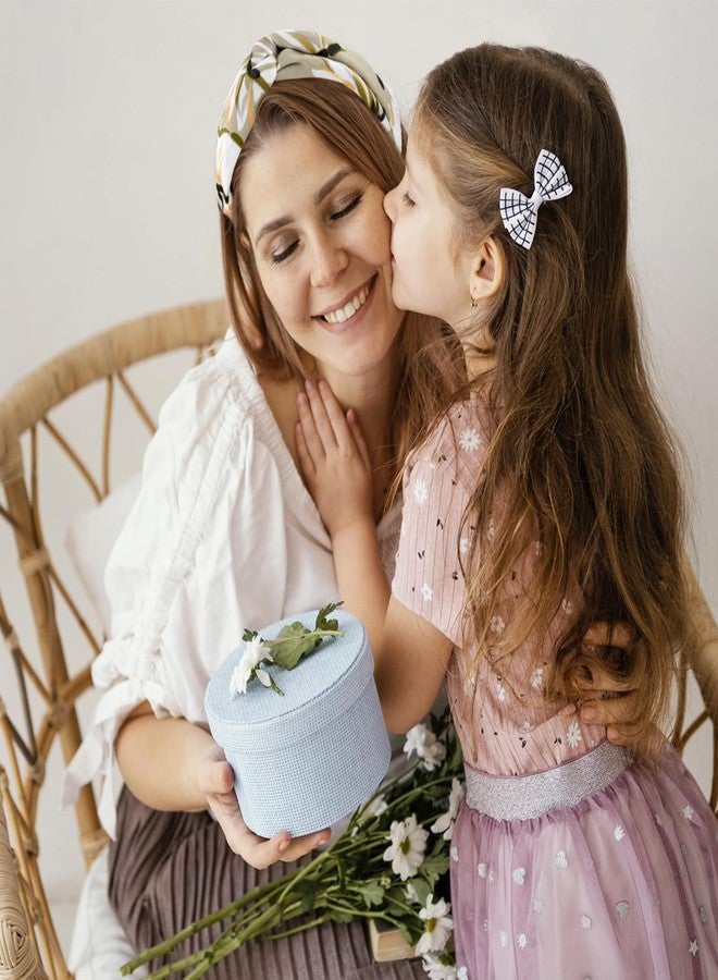 بي جود أطواق شعر بيجود للنساء، أطواق شعر عريضة معقودة بتصميم استوائي، أطواق شعر عصرية، ربطة شعر على شكل عقدة متقاطعة، إكسسوارات شعر توربان للبنات، قطعتان - Image 3