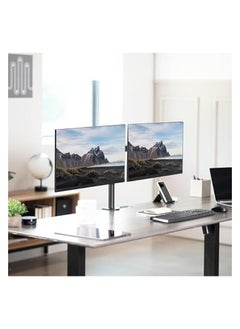 erorex Dual Monitor Desk Mount, Heavy Duty Fully Adjustable Stand, Fits 2 LCD LED Screens up to 30 inches, Black, STAND-V002  - Image 2