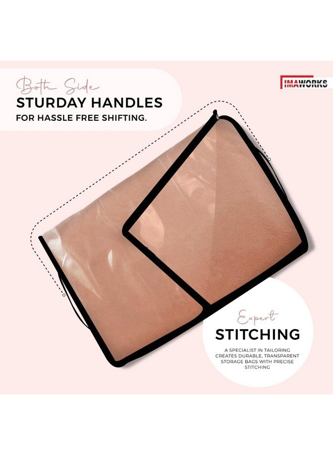 IMAWORKS Transparent Plastic Clothes Storage Bag (Pack of 4) | Clothes Organiser for Wardrobe | Saree Covers with zip |Saree Organizer for Wardrobe | Saree Bags Storage | Saree Covers for Storage - Image 5