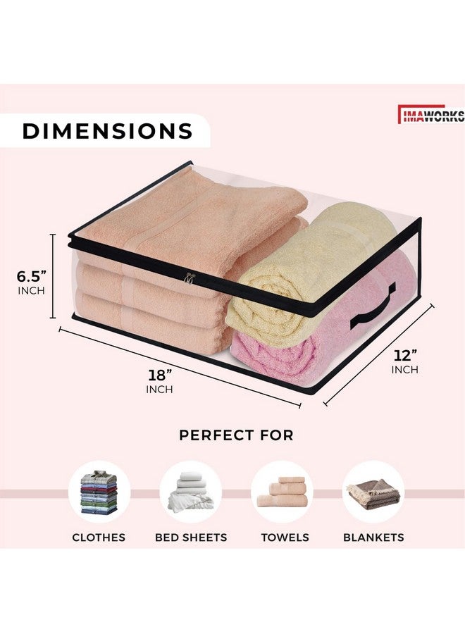 IMAWORKS Transparent Plastic Clothes Storage Bag (Pack of 4) | Clothes Organiser for Wardrobe | Saree Covers with zip |Saree Organizer for Wardrobe | Saree Bags Storage | Saree Covers for Storage - Image 2