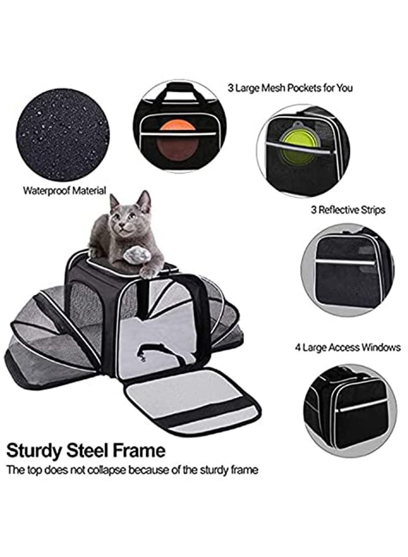 Pet Carrier Large Soft Sided Travel Bag(Grey)