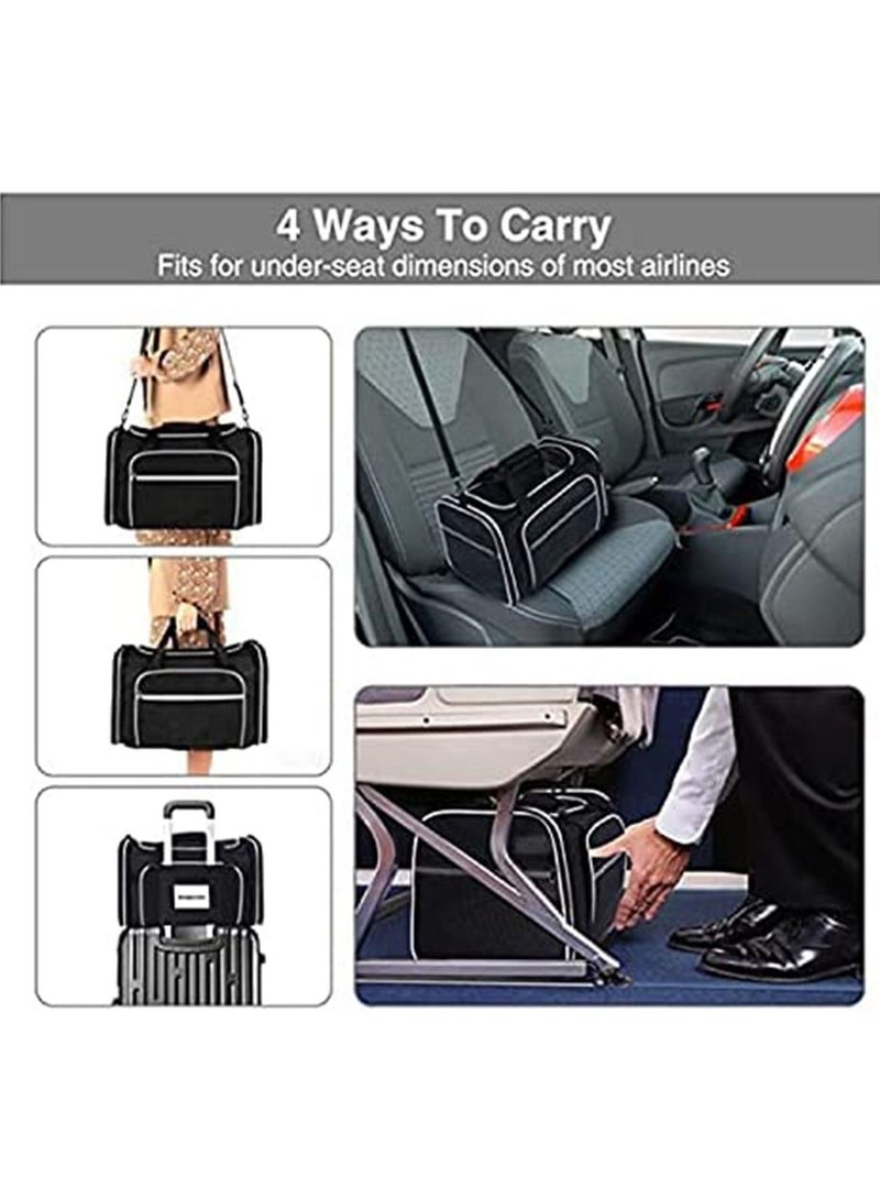 Pet Carrier Large Soft Sided Travel Bag(Grey)