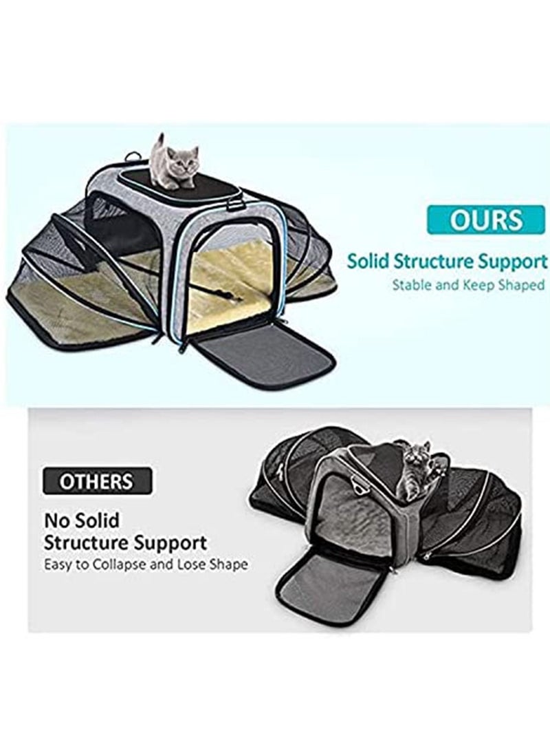 Pet Carrier Large Soft Sided Travel Bag(Grey)