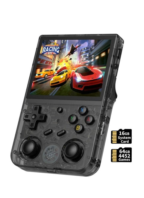 RG353V Retro Handheld Game with Dual OS Android 11 and Linux, RG353V with 64G TF Card Pre-Installed 4452 Games Supports 5G WiFi 4.2 Bluetooth(Black)