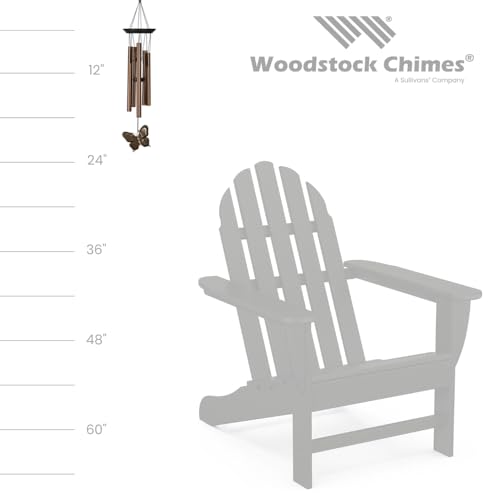Woodstock Chimes Woodstock Wind Chimes My Butterfly Chime, Bronze Aluminum Tubes, Small 21-Inch, Light Airy Sound Wind Chime for Outdoor Decor for Garden - Image 3