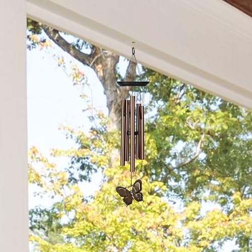 Woodstock Chimes Woodstock Wind Chimes My Butterfly Chime, Bronze Aluminum Tubes, Small 21-Inch, Light Airy Sound Wind Chime for Outdoor Decor for Garden - Image 2