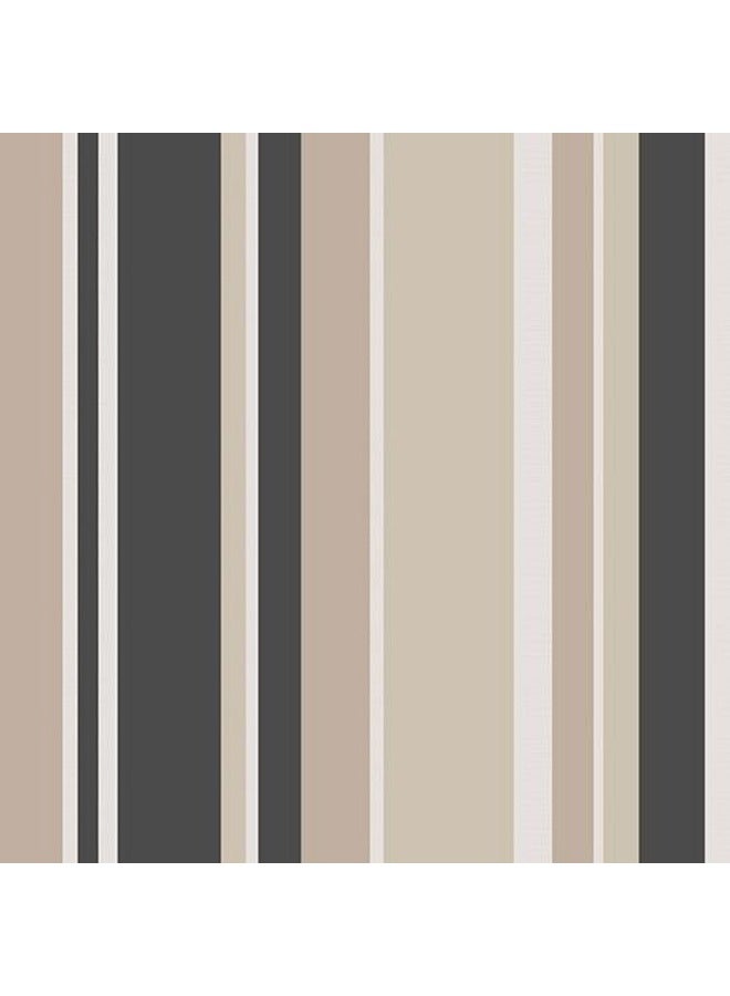 JAMEEL Wide Stripe Wallpaper - Black, Taupe, Beige And White Repeating Vertical Pattern - Stylish Nursery And Playroom Decor 
