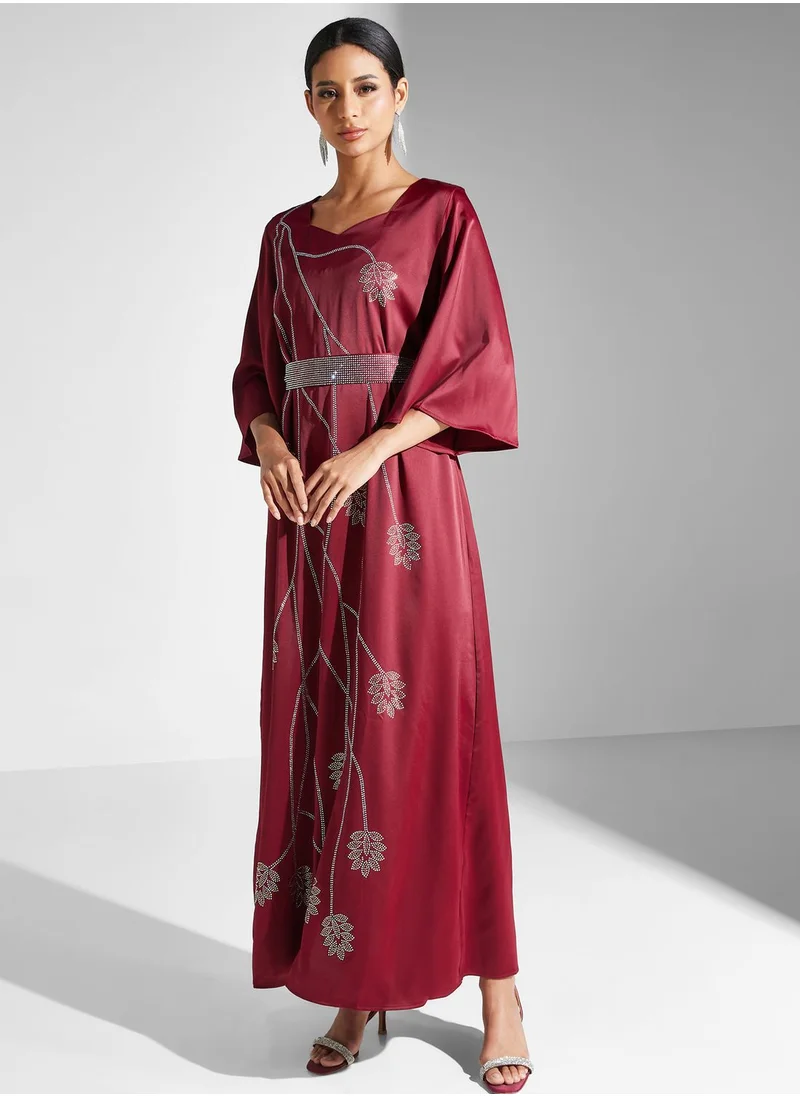 Khizana Embellished Detail Jalabiya