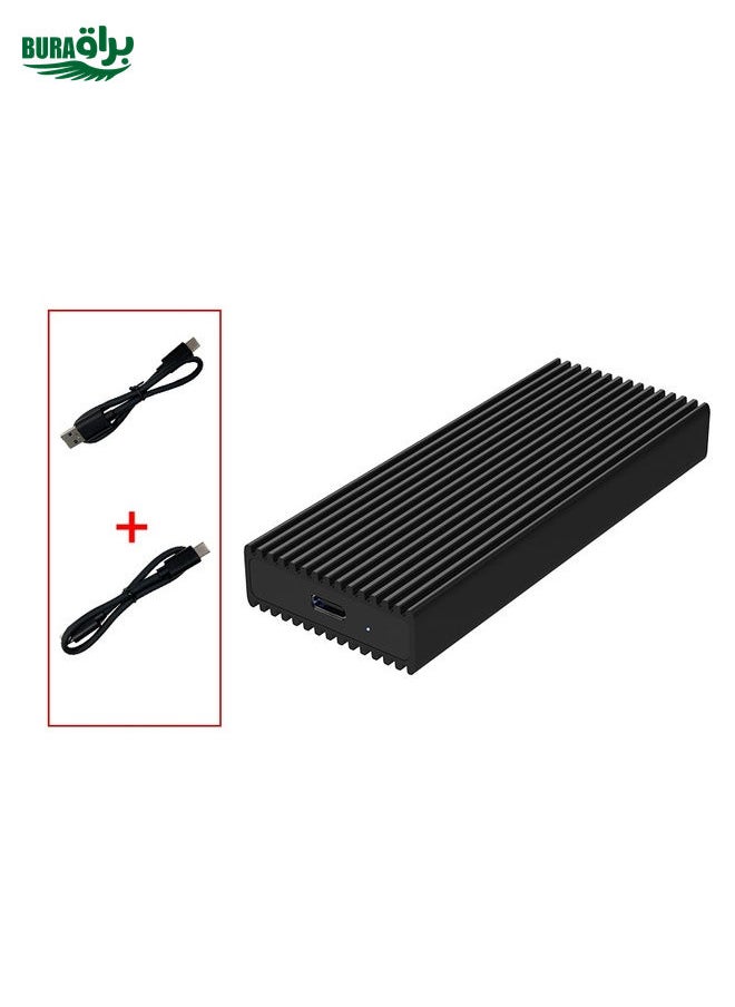 BURAQ M.2 NVME / NGFF Mobile Hard Disk Box TYPE-C3.1 Notebook External Solid State Drive Box, Style: PC280K NVME Double Cable  - Image 1