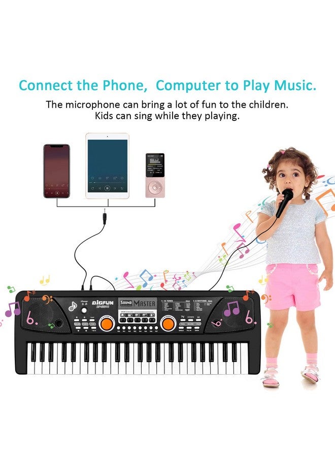 M SANMERSEN Kids Keyboard with Microphone, Kids Piano Keyboard for Beginners Electronic Piano with MP3 Function/Audio Cable/ 16 Tones/ 49 Keys Music Toy Keyboards for Boys Girls Ages 3-12 - Image 3