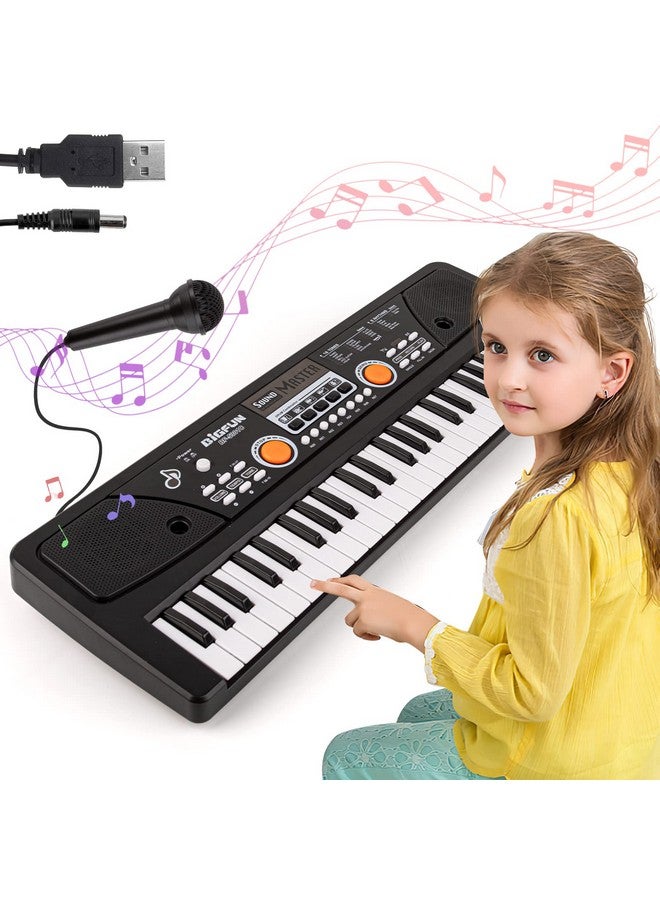 M SANMERSEN Kids Keyboard with Microphone, Kids Piano Keyboard for Beginners Electronic Piano with MP3 Function/Audio Cable/ 16 Tones/ 49 Keys Music Toy Keyboards for Boys Girls Ages 3-12 - Image 1