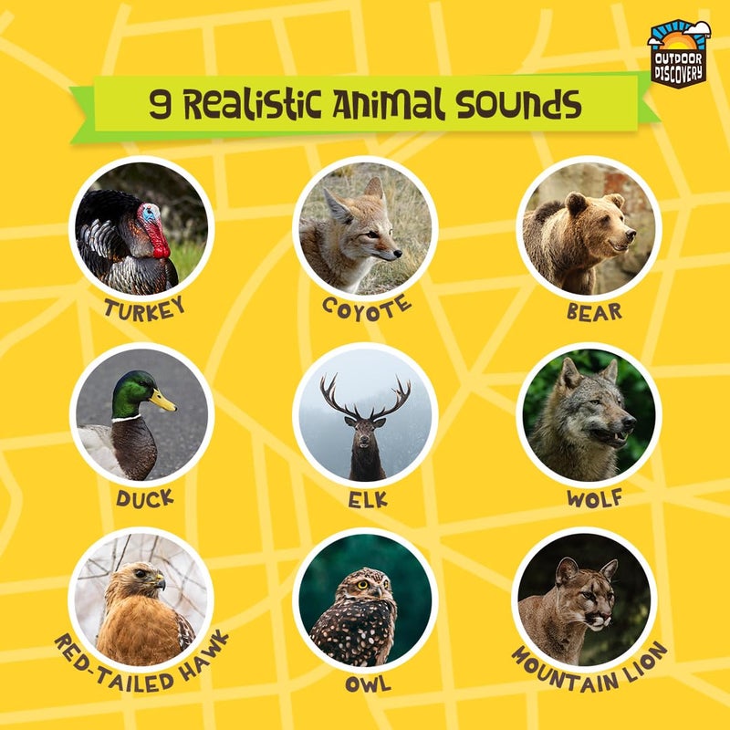 Toysmith Outdoor Discovery Hoot-N-Hollar Animal Caller Horn â€“ 9 Realistic Wildlife Sounds Toy for Kids Ages 5+ â€“ Portable Sound Effects Machine with Strap & Batteries Included - Image 3