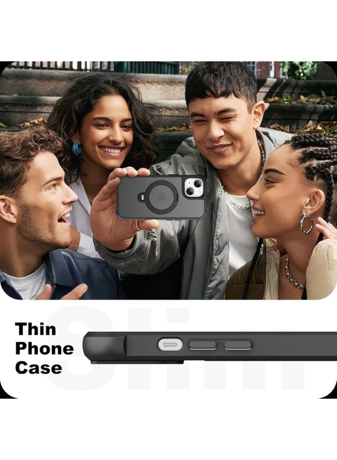 Jetech Magnetic Stand for iPhone 16 Pro Case with Invisible Kickstand Rotatable,[Fit for Magsafe] Slim Cute Matte Translucent Military Grade Shockproof Phone Cover 6.3 inch-Black - Image 5