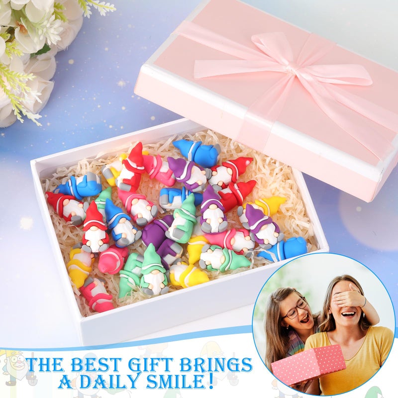 DoubleFill 30 Pcs Mini Gnomes Figurines Tiny Fairy Rubber Gnomes Statue Garden Bulk for Goody Bag Stuffers Filler Party Favors Gifts Decor Dwarf Statues Garden Dollhouse Micro Landscape Accessories - Image 4